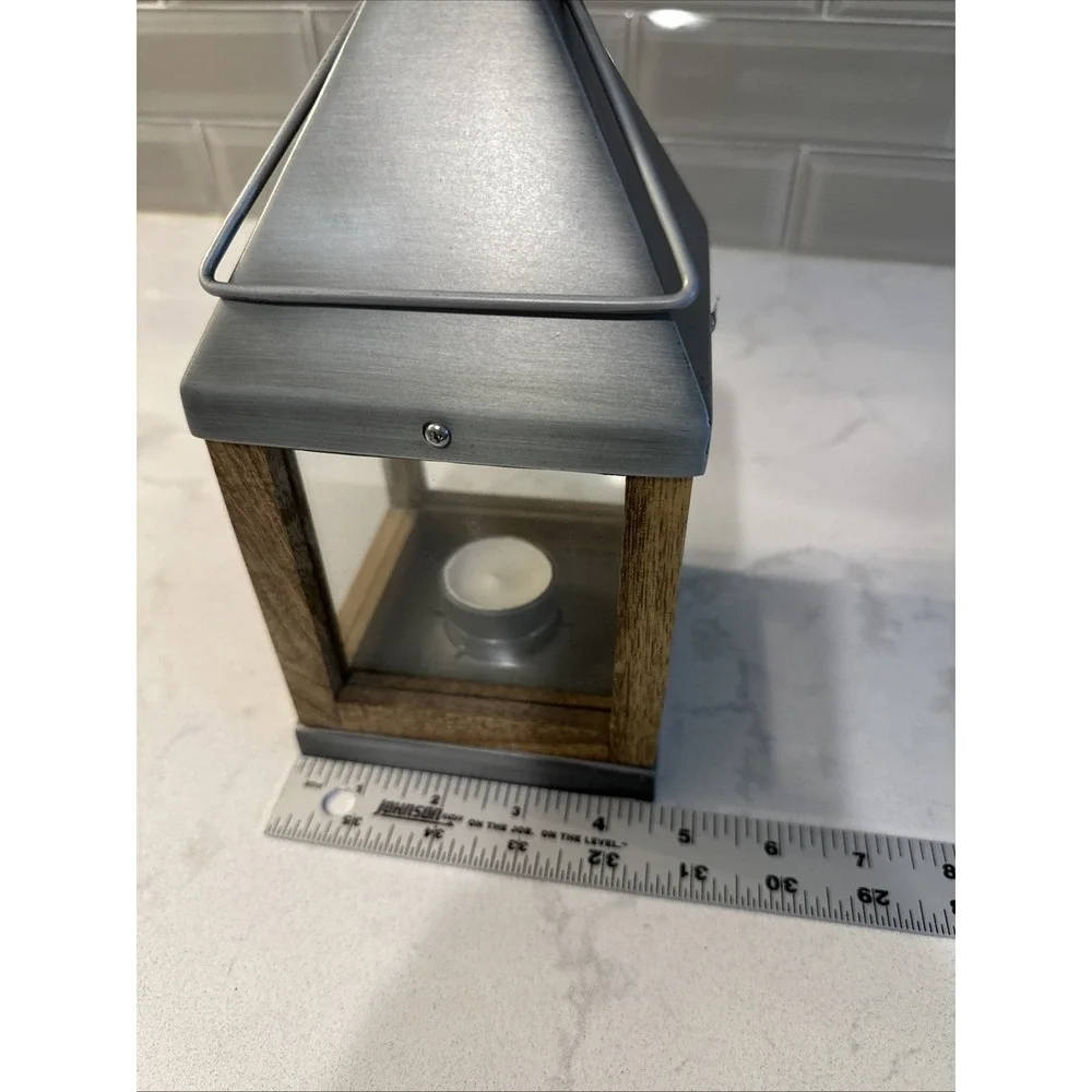 West‎ Elm Metal/Wood Lantern 8